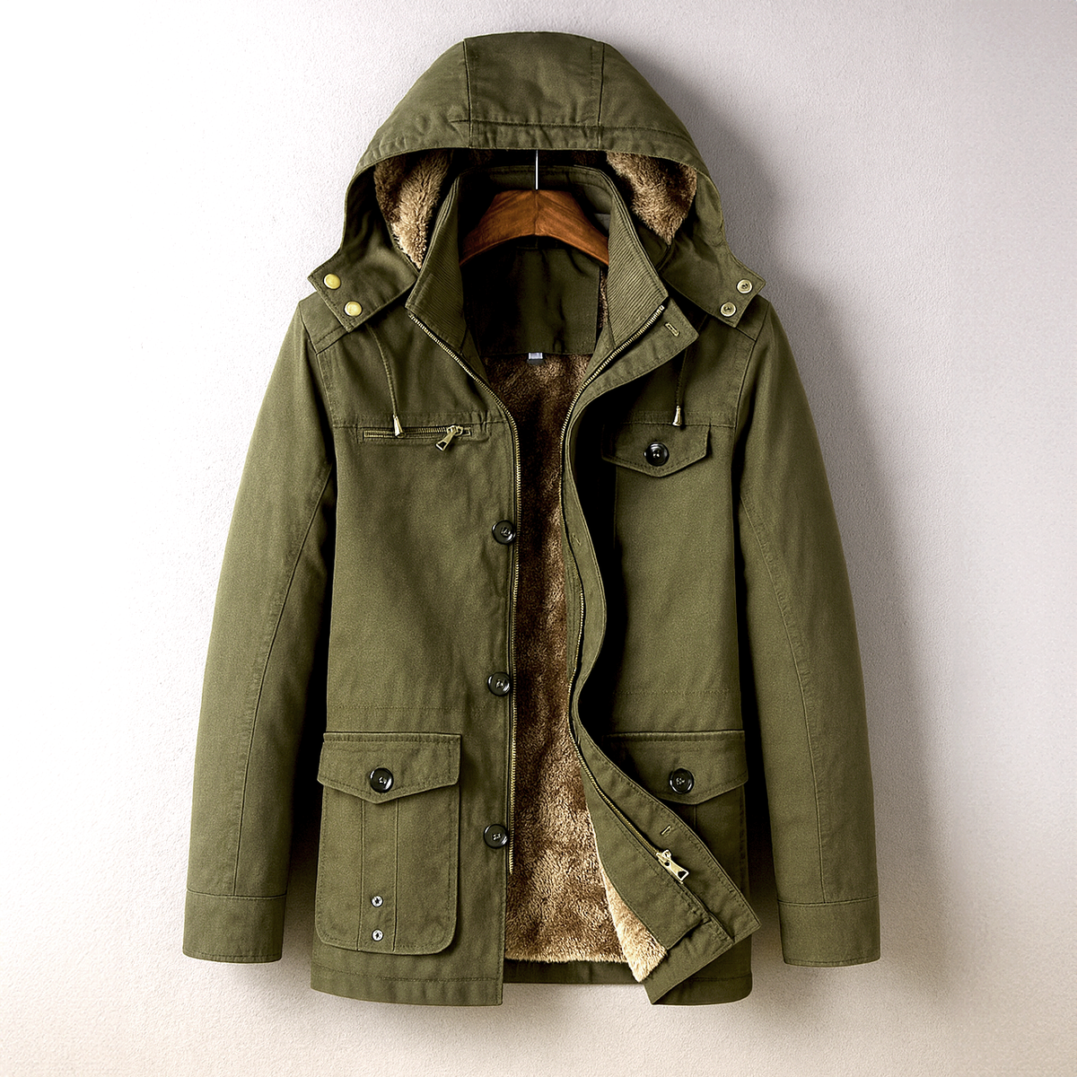 Parka Homme Pontarlier – Manteau d'Hiver Doublé Polaire à Capuche Amovible et Double Fermeture