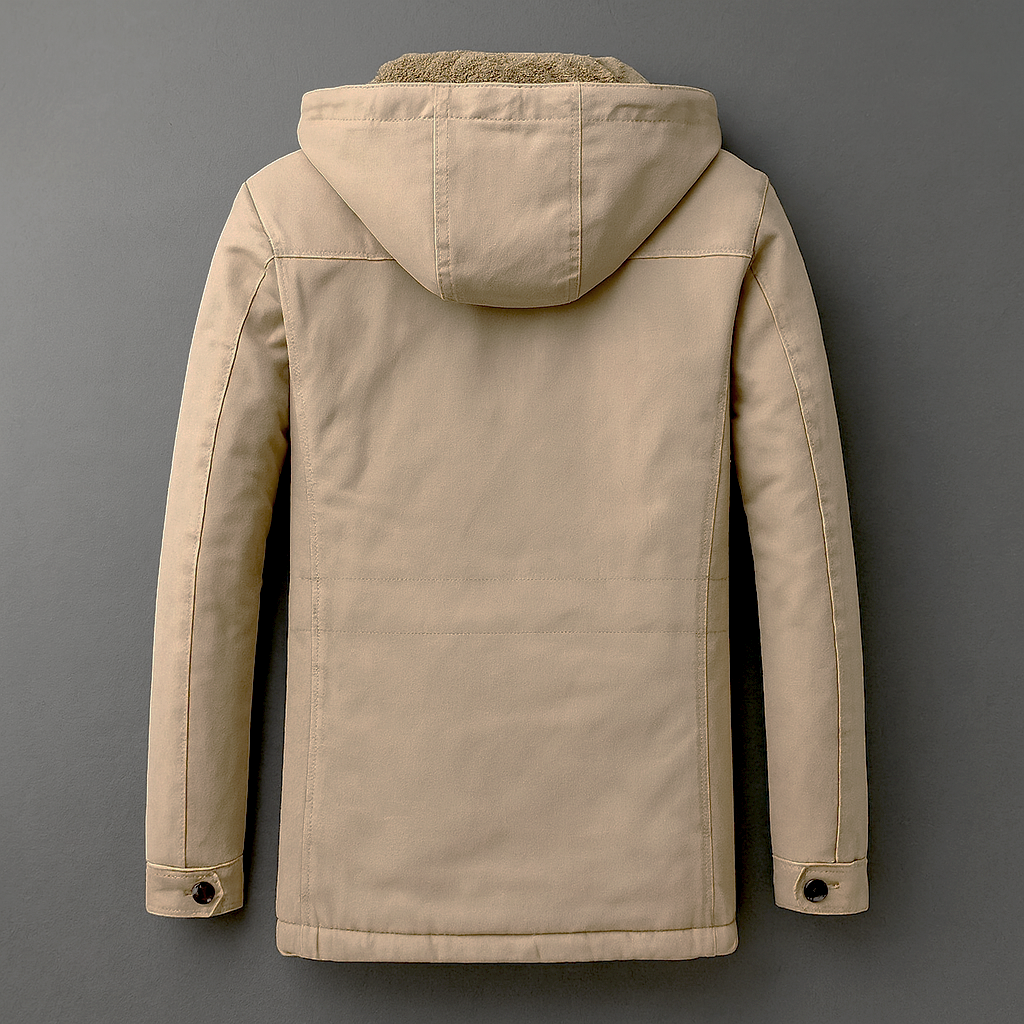 Parka Homme Pontarlier – Manteau d'Hiver Doublé Polaire à Capuche Amovible et Double Fermeture