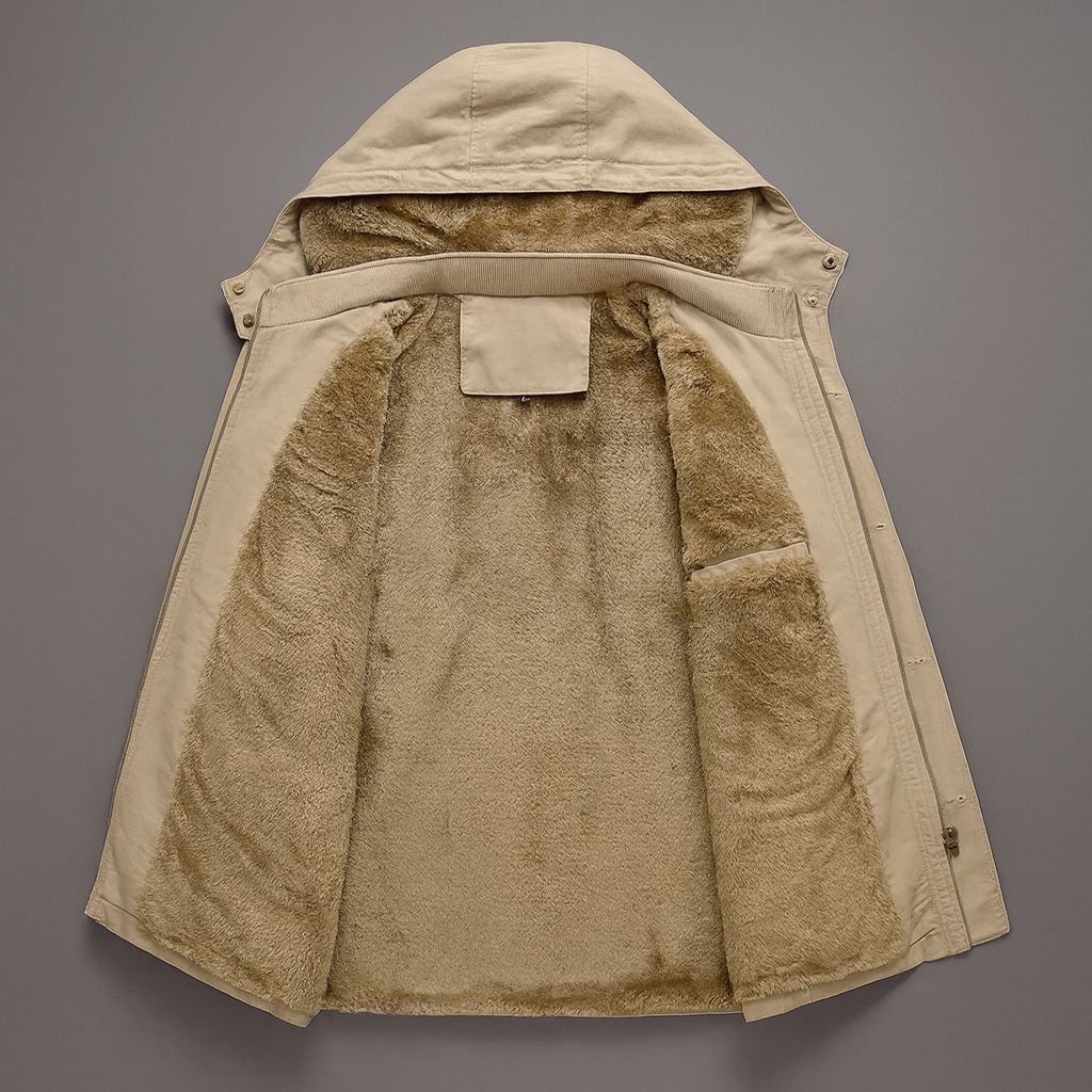 Parka Homme Pontarlier – Manteau d'Hiver Doublé Polaire à Capuche Amovible et Double Fermeture