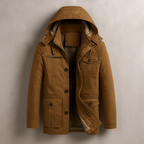 Parka Homme Pontarlier – Manteau d'Hiver Doublé Polaire à Capuche Amovible et Double Fermeture