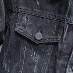 Veste en Jean à Capuche Homme Corbeau – Hoodie Denim Doublé Thermique, Capuche Amovible