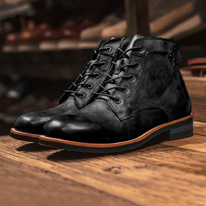 Bottes en Cuir Homme Auvergne – Boots Robustes Classiques Confortables pour Tous les Jours