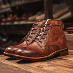 Bottes en Cuir Homme Auvergne – Boots Robustes Classiques Confortables pour Tous les Jours