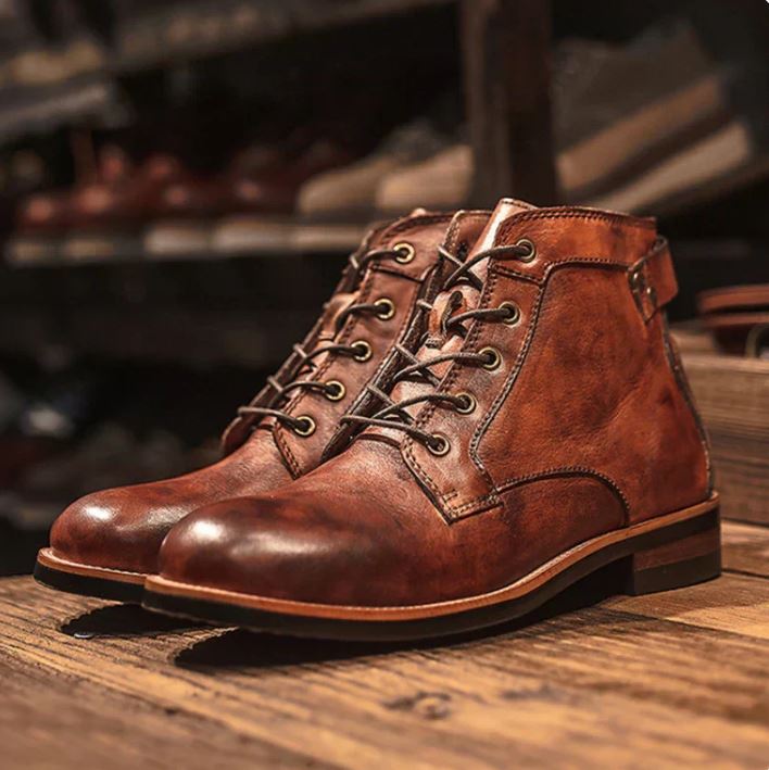 Bottes en Cuir Homme Auvergne – Boots Robustes Classiques Confortables pour Tous les Jours