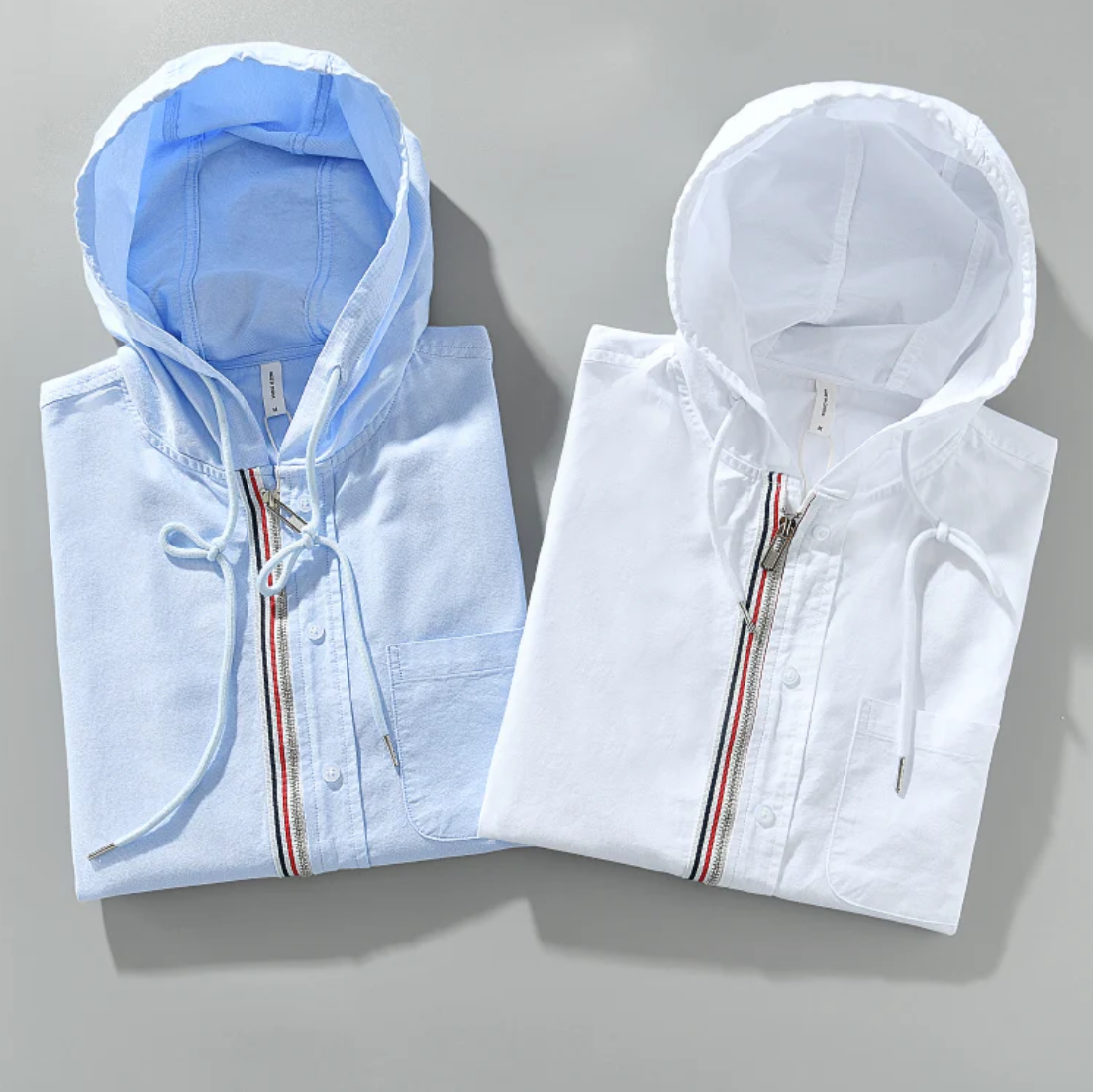Veste à Capuche Zippée en Coton Homme Frontignan – Hoodie 100 % Coton Léger à Rayures