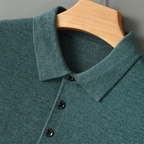 Polo Manches Longues en Laine Homme Bréhat – Polo Maille Chaud et Extensible