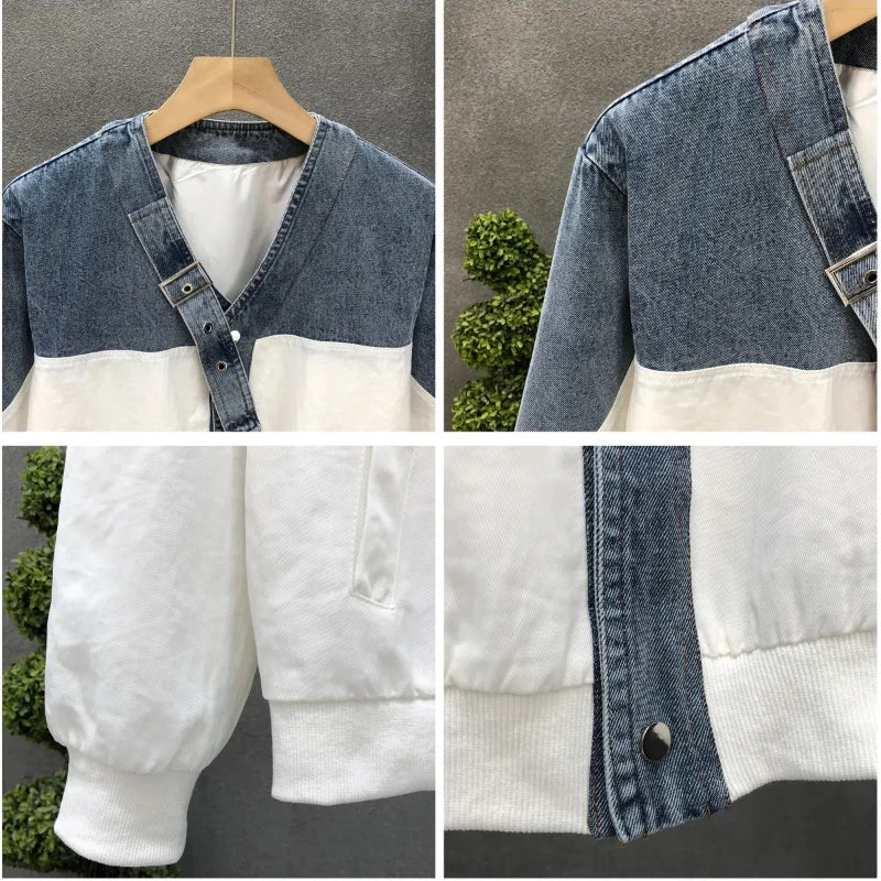 Veste Vintage Homme Étretat – Blouson en Coton à Pressions et Finitions Denim