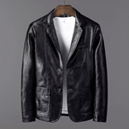 Blazer en Cuir Homme Hauteville – Veste de Costume en Cuir Fini Main, Coupe Rétro