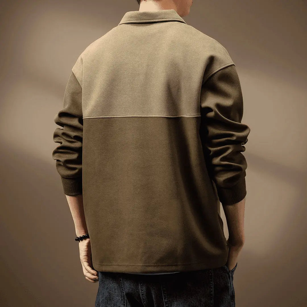 Pull Demi-Zip Homme Cévennes – Sweat Col Camionneur Bicolore à Poches à Rabat