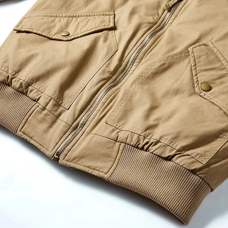 Manteau Doublé Homme Charles – Veste Chaude Isolante en Coton Stretch à Zip