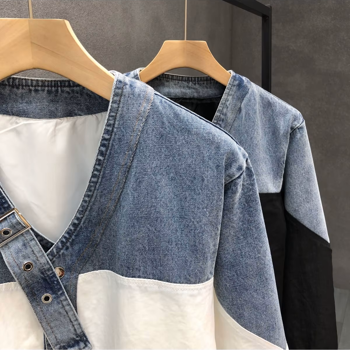 Veste Vintage Homme Étretat – Blouson en Coton à Pressions et Finitions Denim