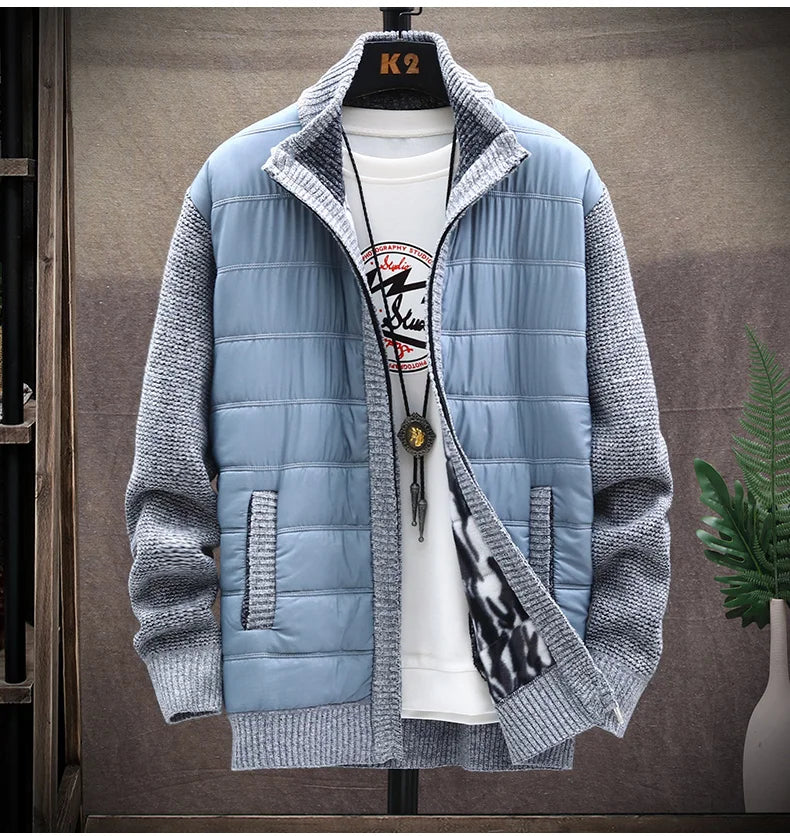 Veste Polaire Zippée Homme Camille – Pull Zippé Isolé Duvet de Canard à 3 Poches
