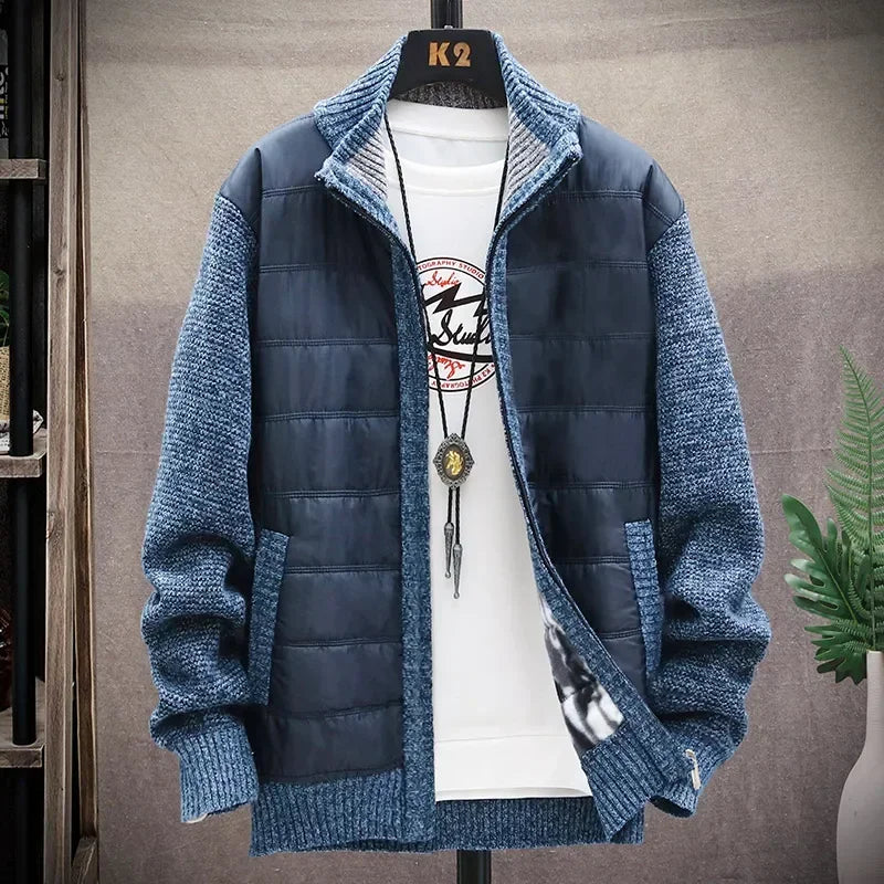 Veste Polaire Zippée Homme Camille – Pull Zippé Isolé Duvet de Canard à 3 Poches