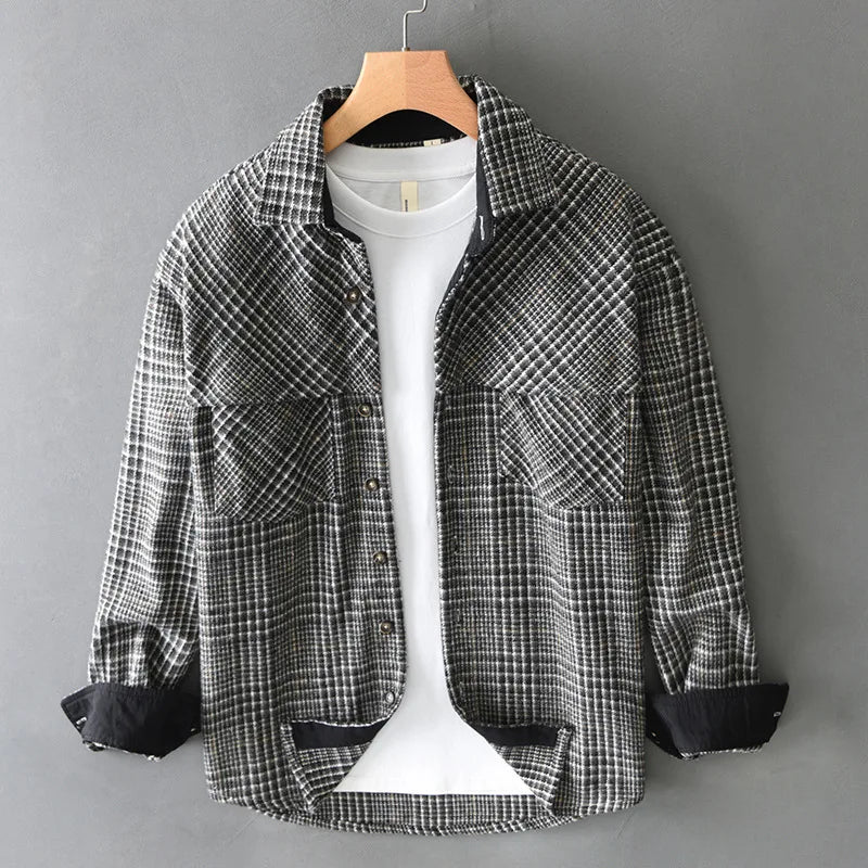 Chemise à Carreaux Homme Hyères – Chemise en Laine et Coton Workwear Manches Longues