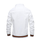 Veste de Terrain Homme Charente – Blouson Coupe-Vent Imperméable Zippé à Bandes Rétro