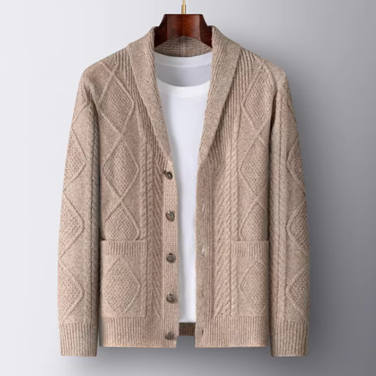 Blazer en Maille Homme Marly – Veste Tricotée Douce à Motif Tressé, Coupe Décontractée