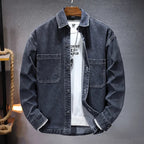 Chemise en Jean Homme Brévent – Chemise Denim Délavée Vintage Manches Longues, Coton Stretch
