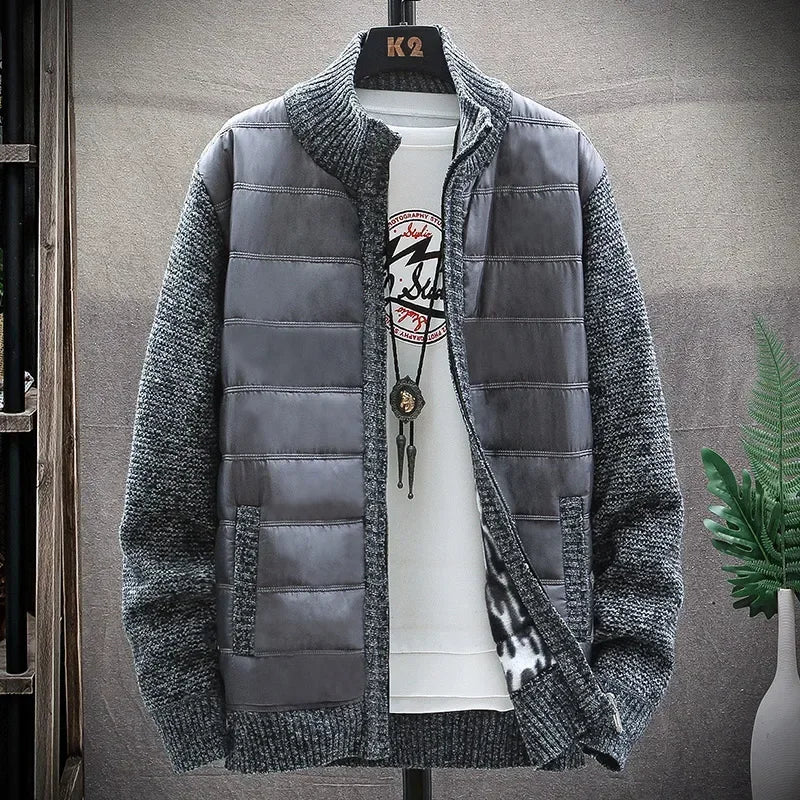 Veste Polaire Zippée Homme Camille – Pull Zippé Isolé Duvet de Canard à 3 Poches