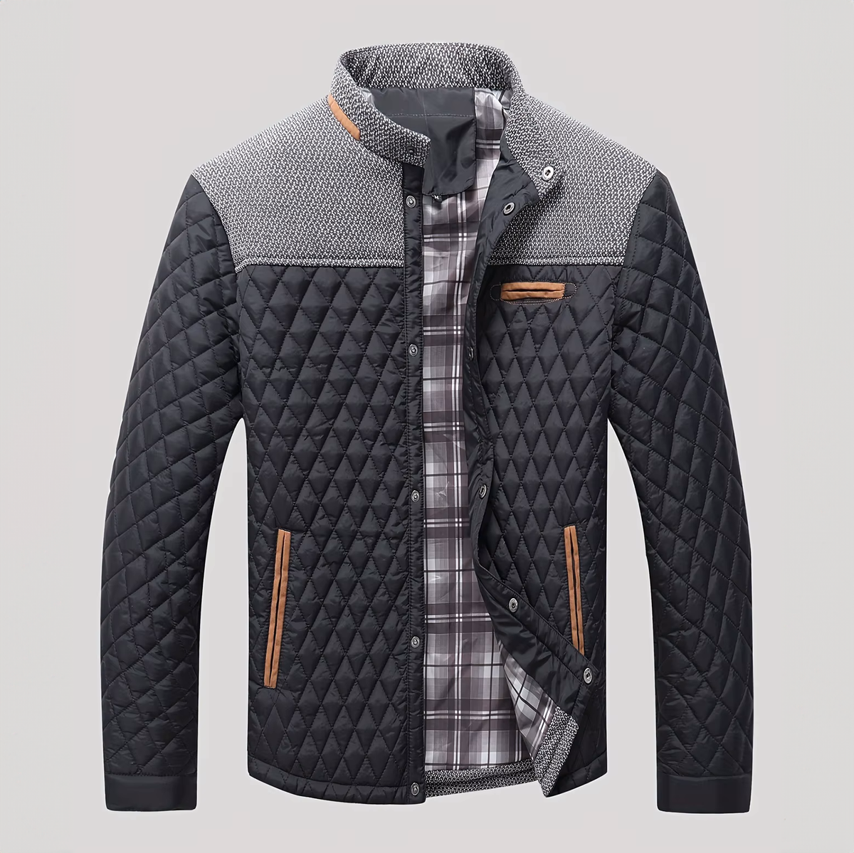 Veste Matelassée Homme Normandie – Veste Légère Matelassée à Épaulettes et Pressions Cachées