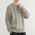 Pull Torsadé en Laine Homme Mont-Blanc – Pull Épais Maille Torsadée Col Rond