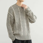 Pull Torsadé en Laine Homme Mont-Blanc – Pull Épais Maille Torsadée Col Rond