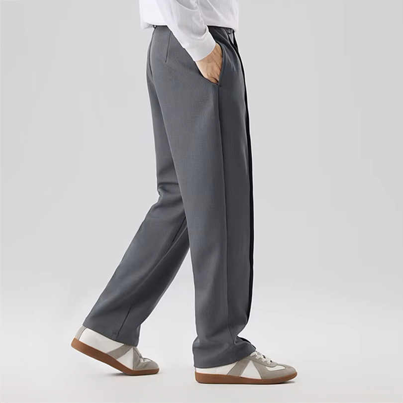 Pantalon Décontracté Homme Fontaine – Pantalon Fluide Extensible et Respirant à Revers