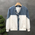 Veste Vintage Homme Étretat – Blouson en Coton à Pressions et Finitions Denim