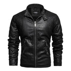 Blouson en Cuir Vintage Homme Morlaix – Veste Cuir Véritable Doublée Laine à Poches Zippées