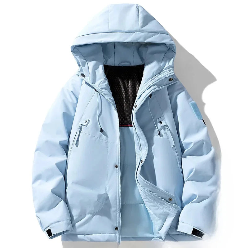 Manteau à Capuche Homme Brécourt – Doudoune Imperméable Garnie de Duvet de Canard, Chaude et Légère