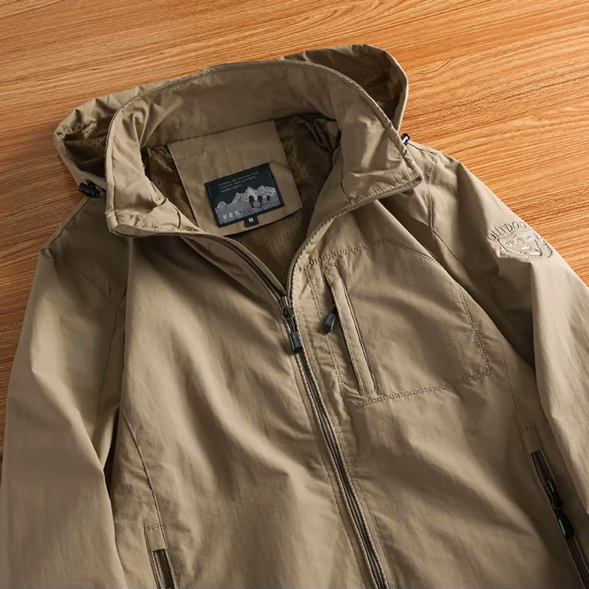 Veste à Capuche Imperméable Homme Briançon – Parka Coupe-Vent Isolante avec Cordon de Serrage