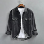 Chemise Western en Jean Homme Camargue – Chemise Denim Manches Longues à Pressions Nacrées