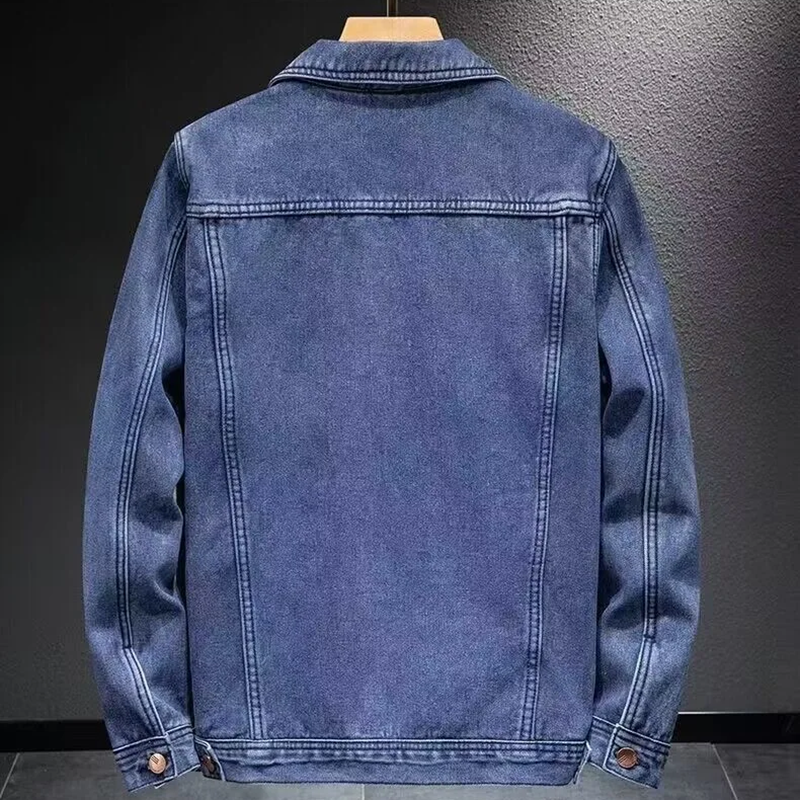 Veste en Jean Trucker Homme Lozère – Veste Denim Délavée Boutonnée à Col Classique