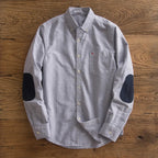 Chemise Vintage en Coton Homme Hennebont – Chemise 100 % Coton Manches Longues à Finitions Rétro