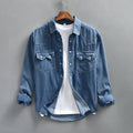 Chemise Western en Jean Homme Camargue – Chemise Denim Manches Longues à Pressions Nacrées