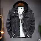 Veste en Jean à Capuche Homme Vauban – Hoodie Denim Déchiré Vintage Boutonné