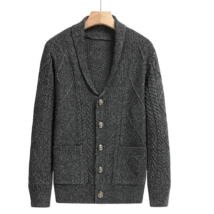 Blazer en Maille Homme Marly – Veste Tricotée Douce à Motif Tressé, Coupe Décontractée