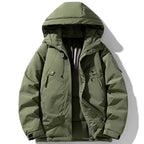 Manteau à Capuche Homme Brécourt – Doudoune Imperméable Garnie de Duvet de Canard, Chaude et Légère