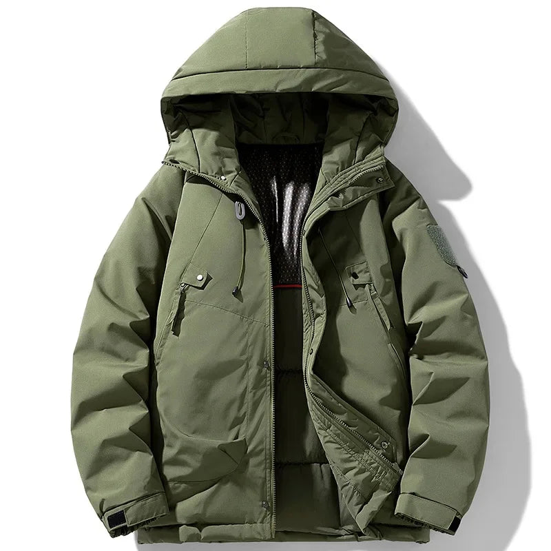 Manteau à Capuche Homme Brécourt – Doudoune Imperméable Garnie de Duvet de Canard, Chaude et Légère