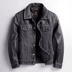 Veste en Cuir Boutonnée Homme Bastien – Blouson Cuir Véritable Vintage à 4 Poches