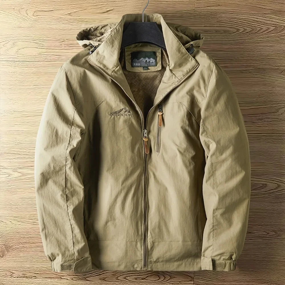 Veste à Capuche Imperméable Homme Briançon – Parka Coupe-Vent Isolante avec Cordon de Serrage