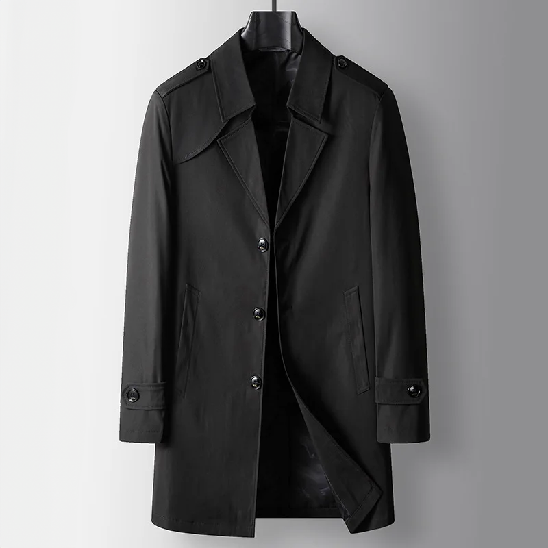 Pardessus Homme Duras – Manteau Mi-Long Ajusté à Épaulettes et Boutonnage Trois Boutons