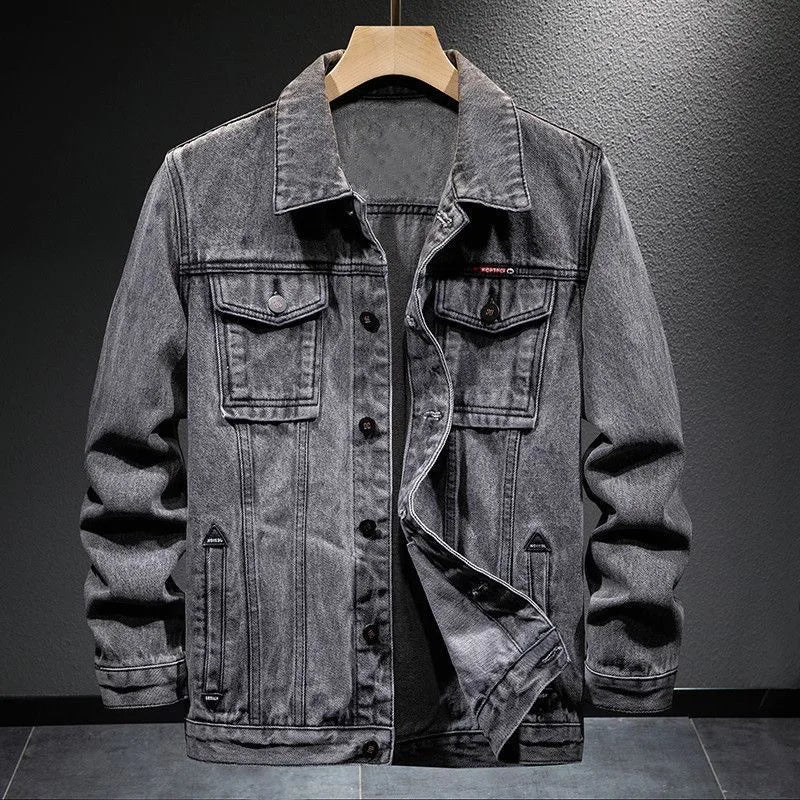 Veste en Jean Trucker Homme Lozère – Veste Denim Délavée Boutonnée à Col Classique