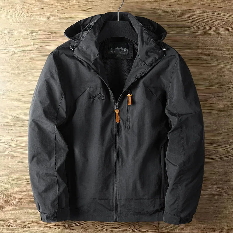 Veste à Capuche Imperméable Homme Briançon – Parka Coupe-Vent Isolante avec Cordon de Serrage