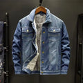 Veste en Jean Homme Marceau – Veste Denim Délavée Vintage Boutonnée, Doublure Coton