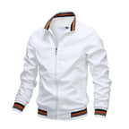 Veste de Terrain Homme Charente – Blouson Coupe-Vent Imperméable Zippé à Bandes Rétro