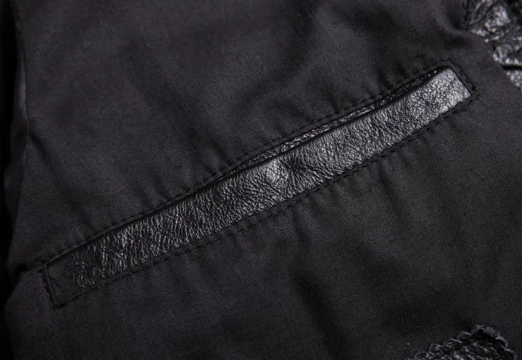 Veste en Cuir Boutonnée Homme Bastien – Blouson Cuir Véritable Vintage à 4 Poches