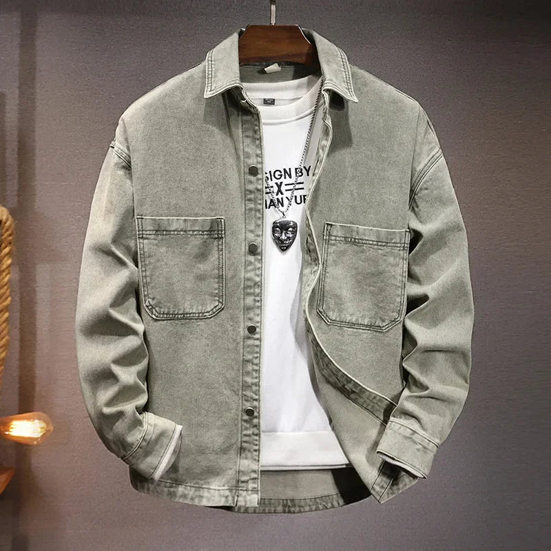 Chemise en Jean Homme Brévent – Chemise Denim Délavée Vintage Manches Longues, Coton Stretch