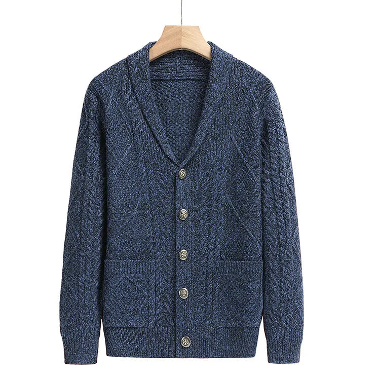 Blazer en Maille Homme Marly – Veste Tricotée Douce à Motif Tressé, Coupe Décontractée