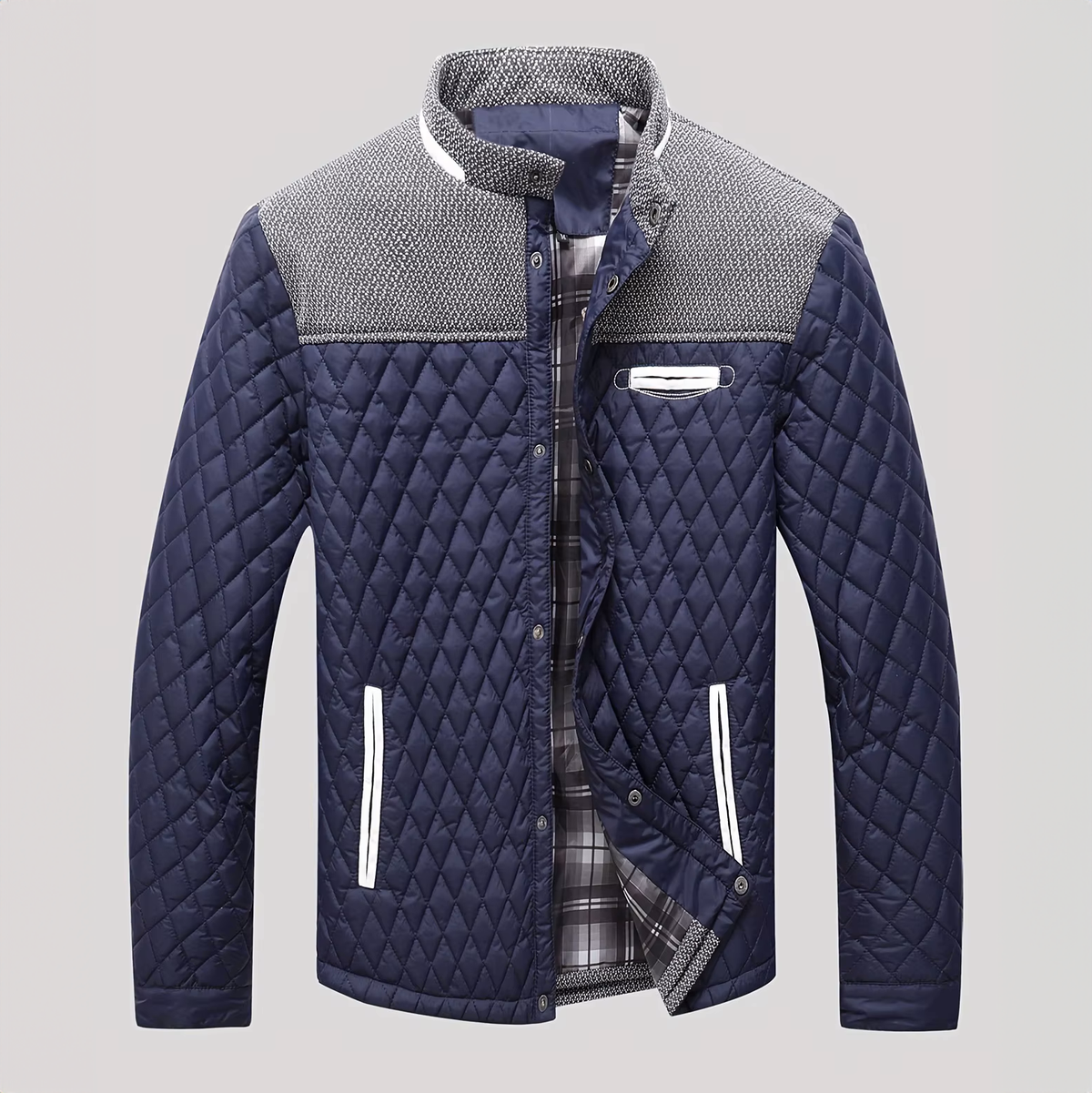 Veste Matelassée Homme Normandie – Veste Légère Matelassée à Épaulettes et Pressions Cachées