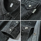 Chemise Western en Jean Homme Camargue – Chemise Denim Manches Longues à Pressions Nacrées